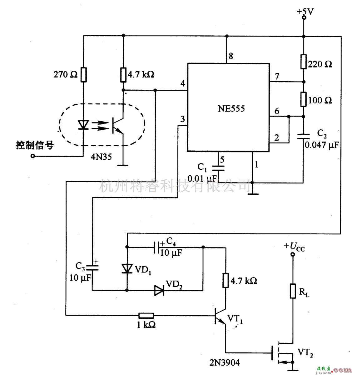 控制电路中的2·19  由NE555等构戎的泛辑电平与MOSFET接口电路 第1张