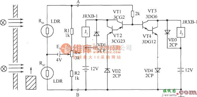 光敏电阻中的鉴别物体运动方向电路  第1张