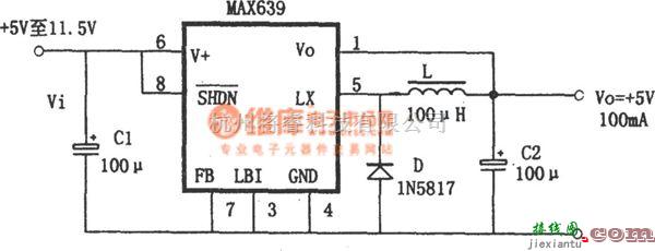 DC-DC中的由MAX639构成的+5V固定输出的降压式变换电源  第1张