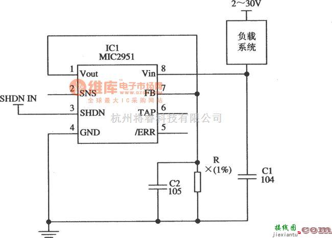 恒流源中的由MIC2951构成的低漂移恒流源电路  第1张