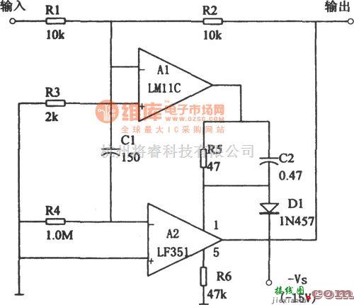 宽带放大中的高精度低偏置电流跟随器(LM11、LF351)  第1张