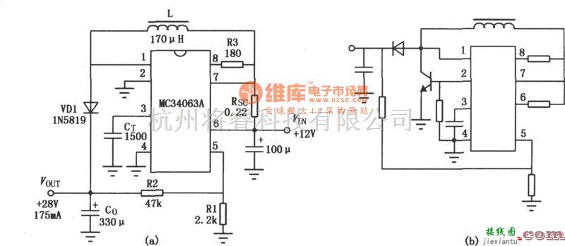 DC-DC中的MC3406A升降压DC—DC变换器电路  第1张