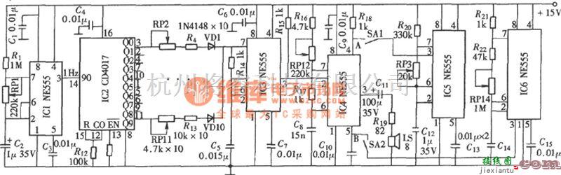 信号产生器中的音乐音阶信号发生器(NE555、CD4017)  第1张