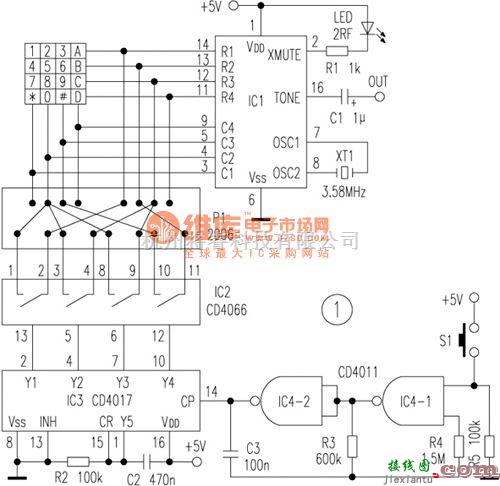 无线接收中的实用ＤＴＭＦ编译码器开发试验电路图  第1张