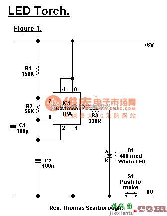 LED电路中的LED手电筒电路  第1张
