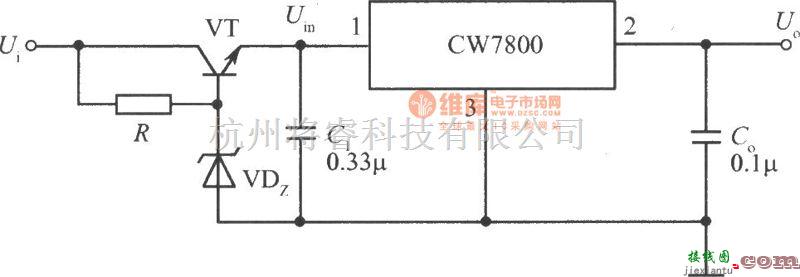 稳压电源中的CW7800构成高输入电压的集成稳压电源电路之三  第1张