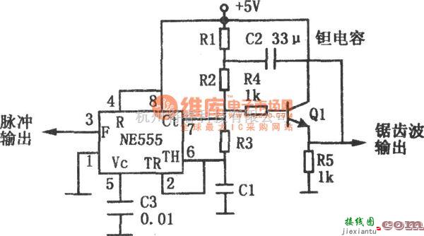 信号产生器中的用555构成的锯齿波产生电路  第1张