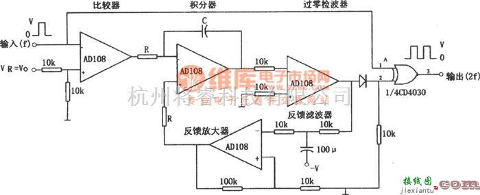 频率合成器中的AD108构成的可输入非对称方波的倍频器  第1张