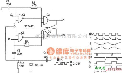 频率合成器中的由R—S触发器构成的分频器(SN7442)  第1张