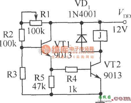 光敏电阻中的光暗控制继电器的电路  第1张