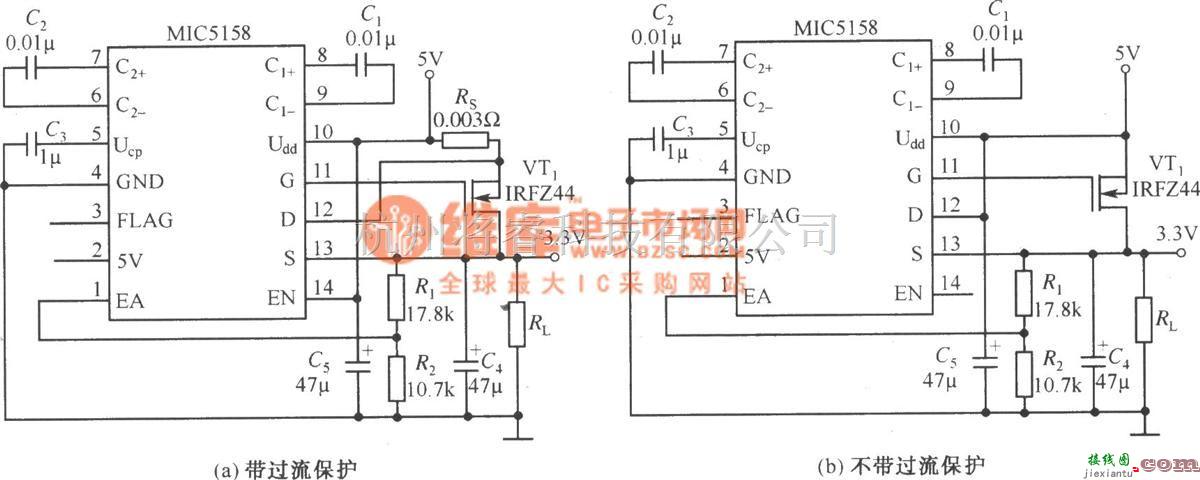 稳压电源中的MIC5158构成的外围电路简单的5V输入、3.3V／10A输出的线性稳压器电路 2007  第1张