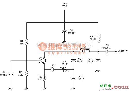 射频放大器中的射频Oscillator电路：Butler overtone crystal oscillator RF circuit  第1张