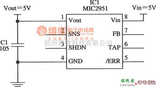 恒流源中的由MIC2951构成的5V限流器电路  第1张