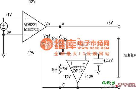 仪表放大器中的设计精密差分输出仪表放大器的应用电路图  第2张