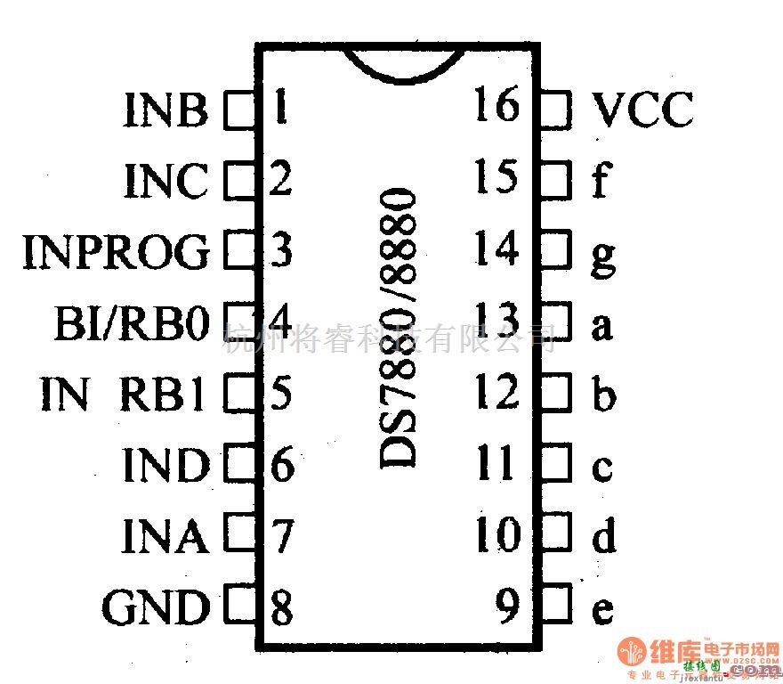 数字电路中的驱动器和通信电路引脚及主要特性DS7880/8880高压七段译码器/驱动器  第2张