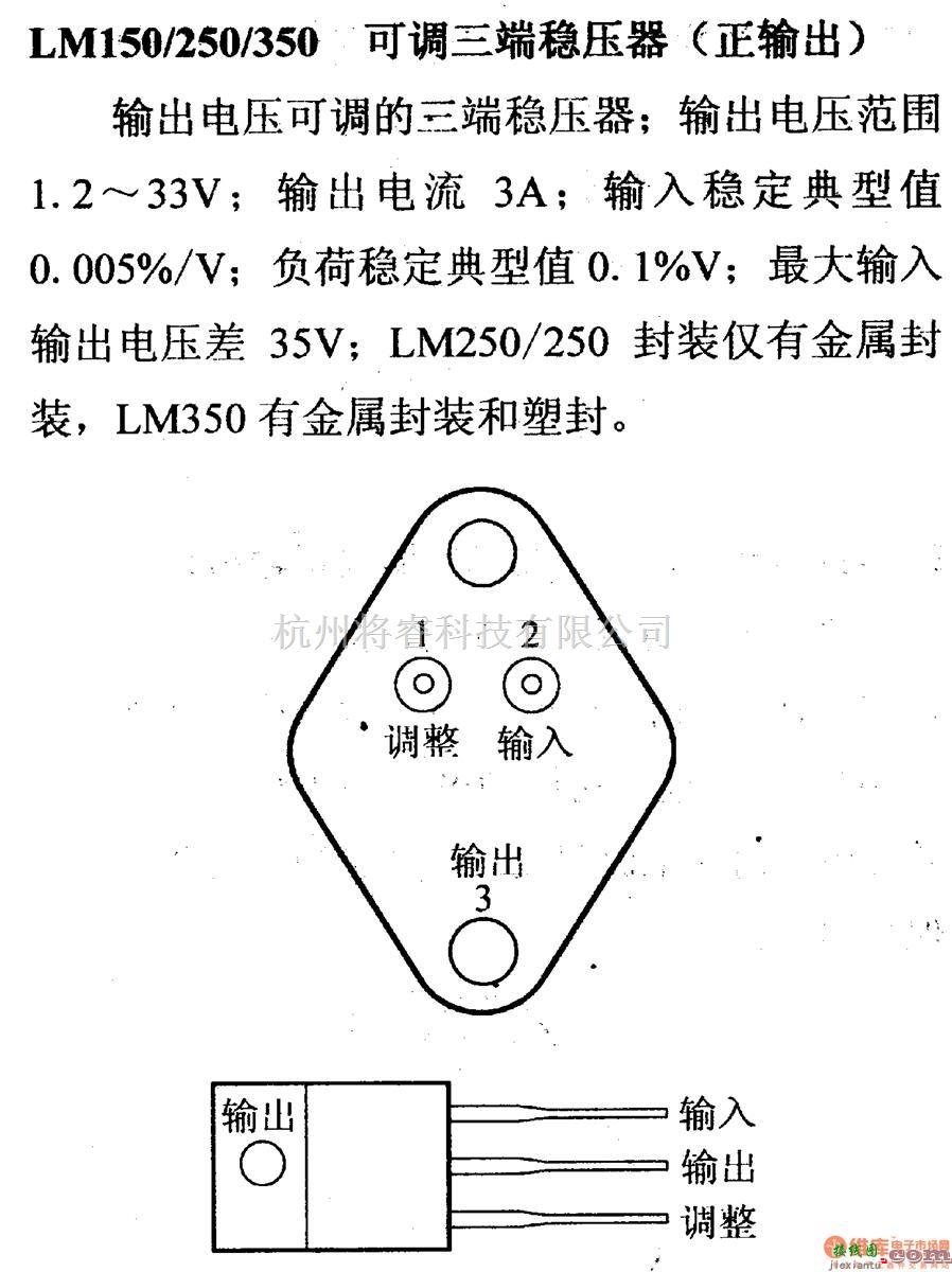 电源电路中的调压器.DC-DC电路和电源监视器引脚及主要特性 LM150/250/350  第1张