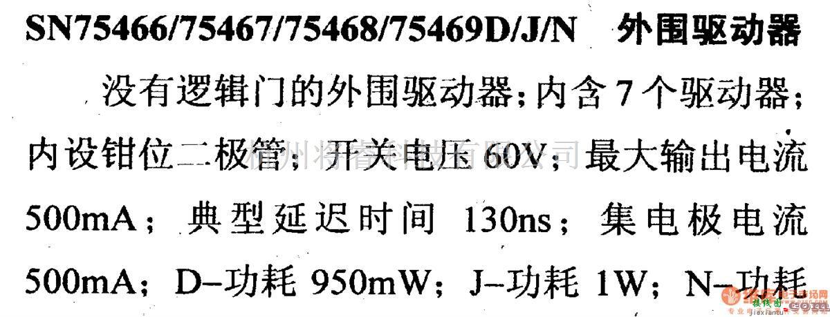 数字电路中的驱动器和通信电路引脚及主要特性SN75466/...外围驱动器  第1张