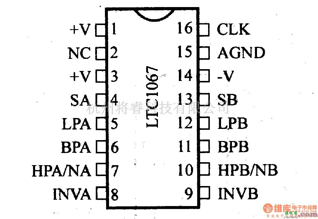 数字电路中的电路引脚及主要特性LTC1067 通用双滤波器  第2张