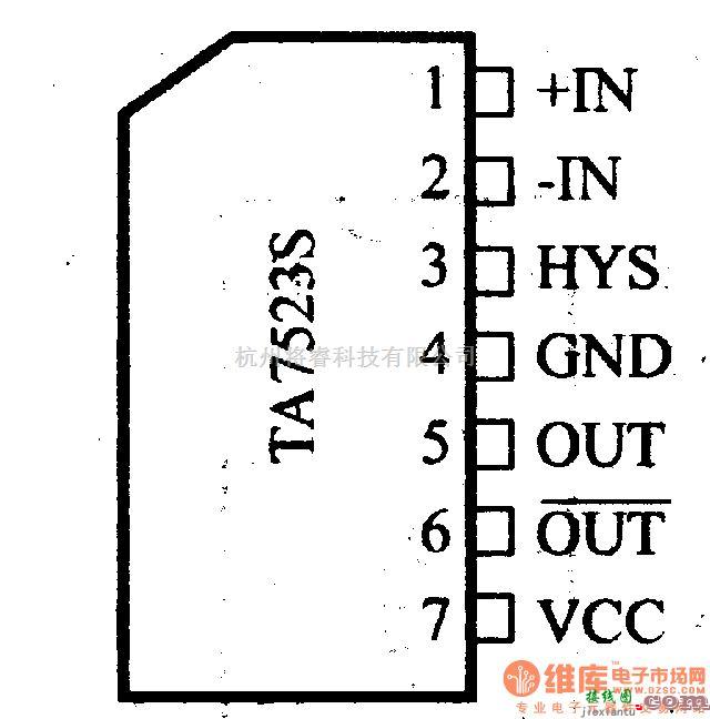 数字电路中的电路引脚及主要特性TA7523S/AS 电压比较器  第2张