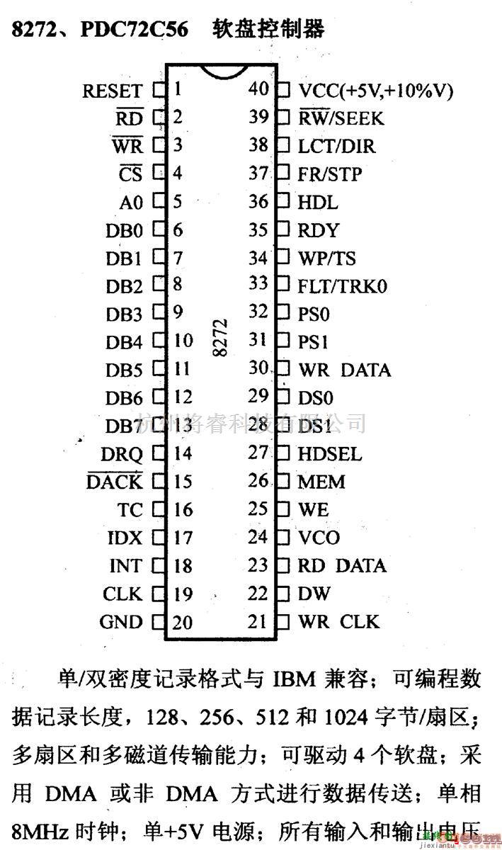 数字电路中的芯片引脚及主要特性8272等软盘控制器  第1张