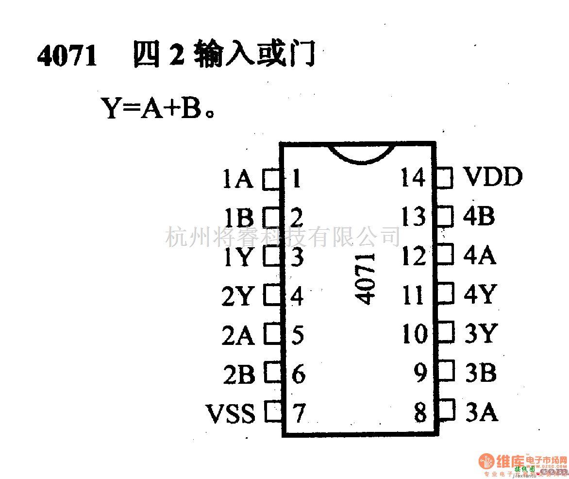 数字电路中的4000系列数字电路,4071,四2输入或门  第1张