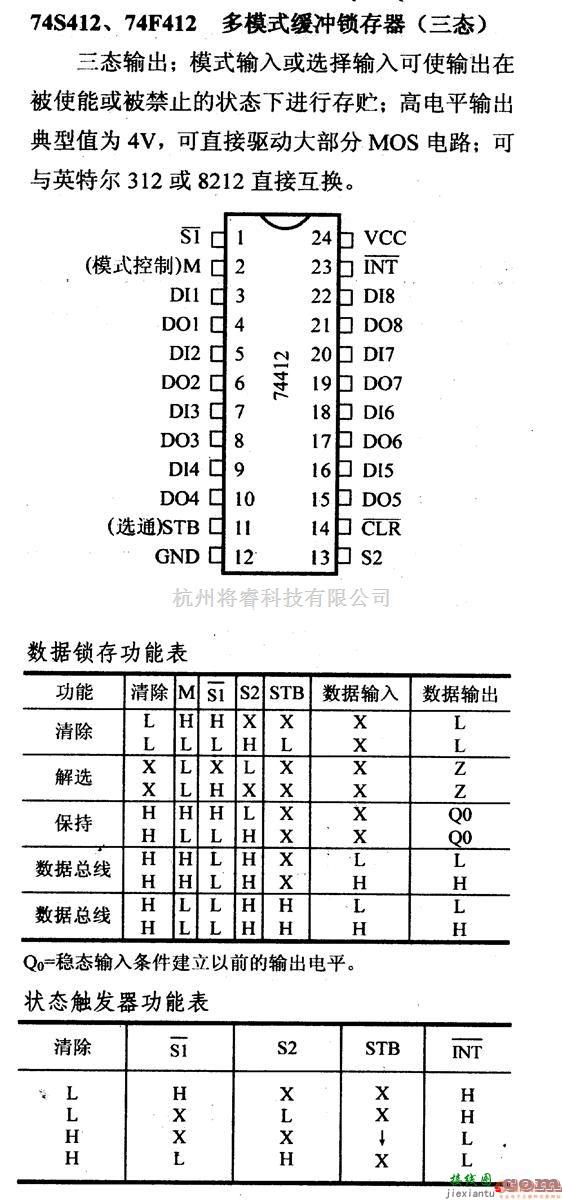 数字电路中的74系列数字电路74S412等多模式缓冲锁存器(三态)  第1张