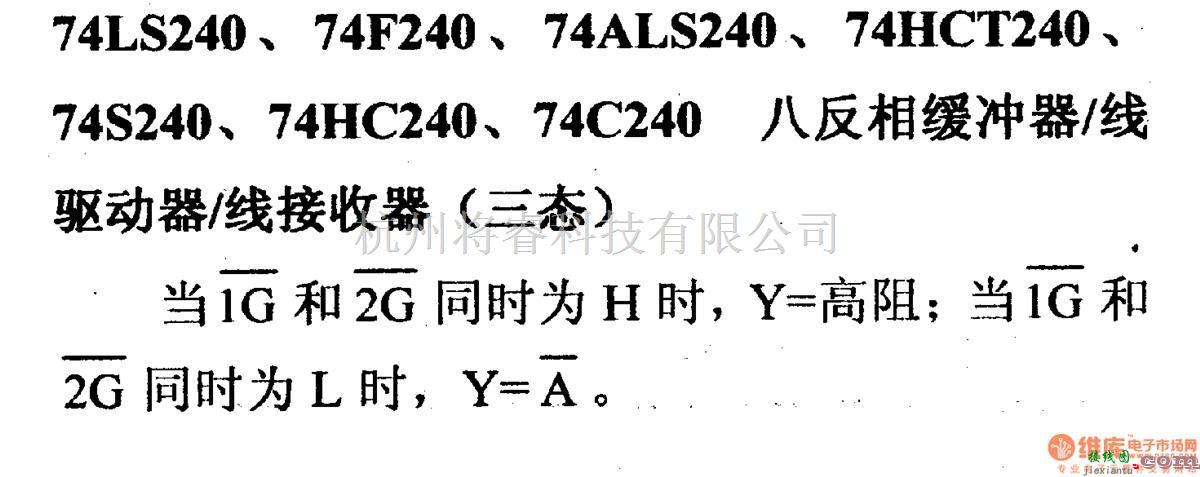 数字电路中的74系列数字电路74LS240.74F240等八反相缓冲器/线驱动器/线接收器(三态)  第1张