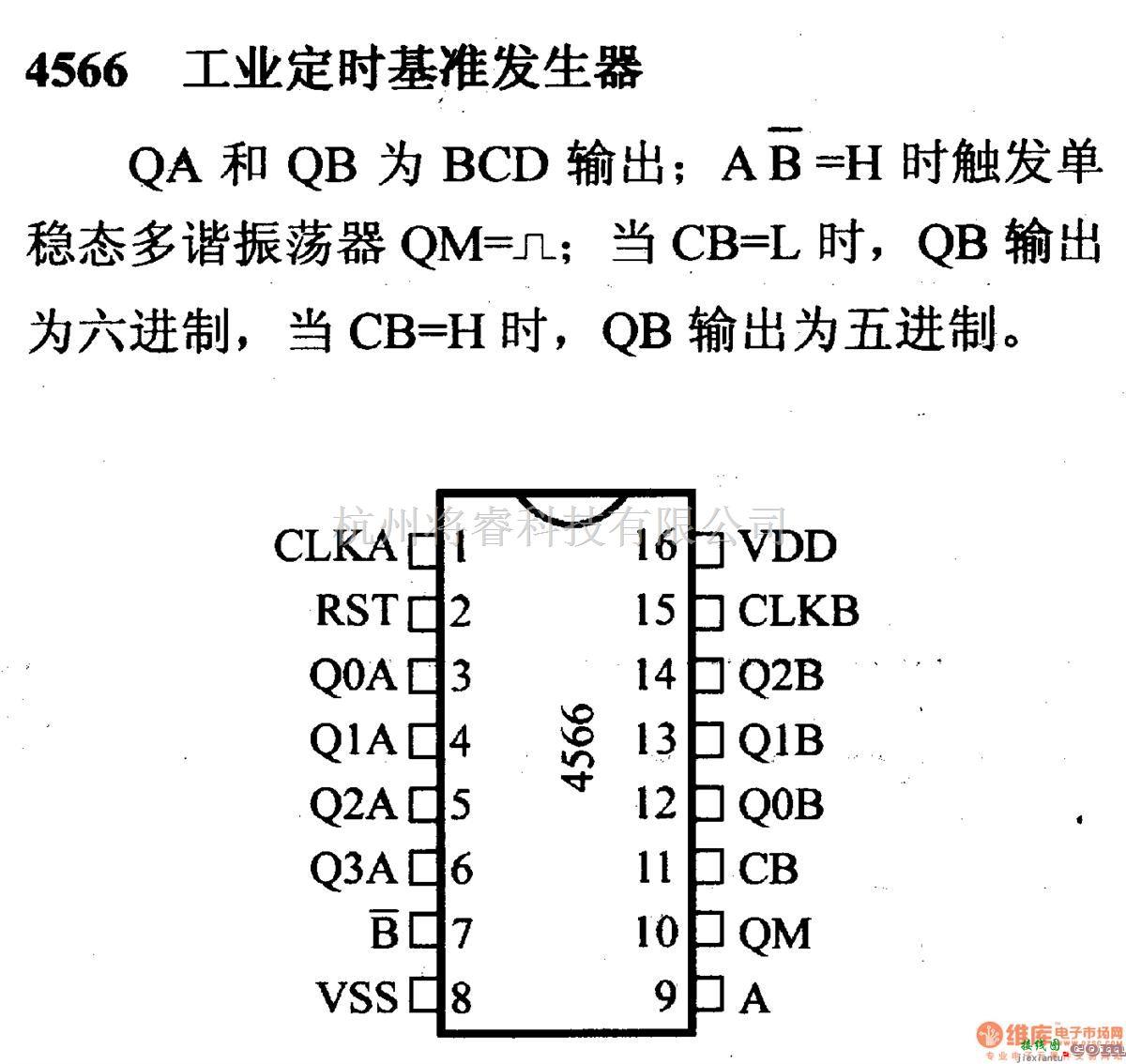 数字电路中的4000系列数字电路,4566工业定时基准发生器  第1张