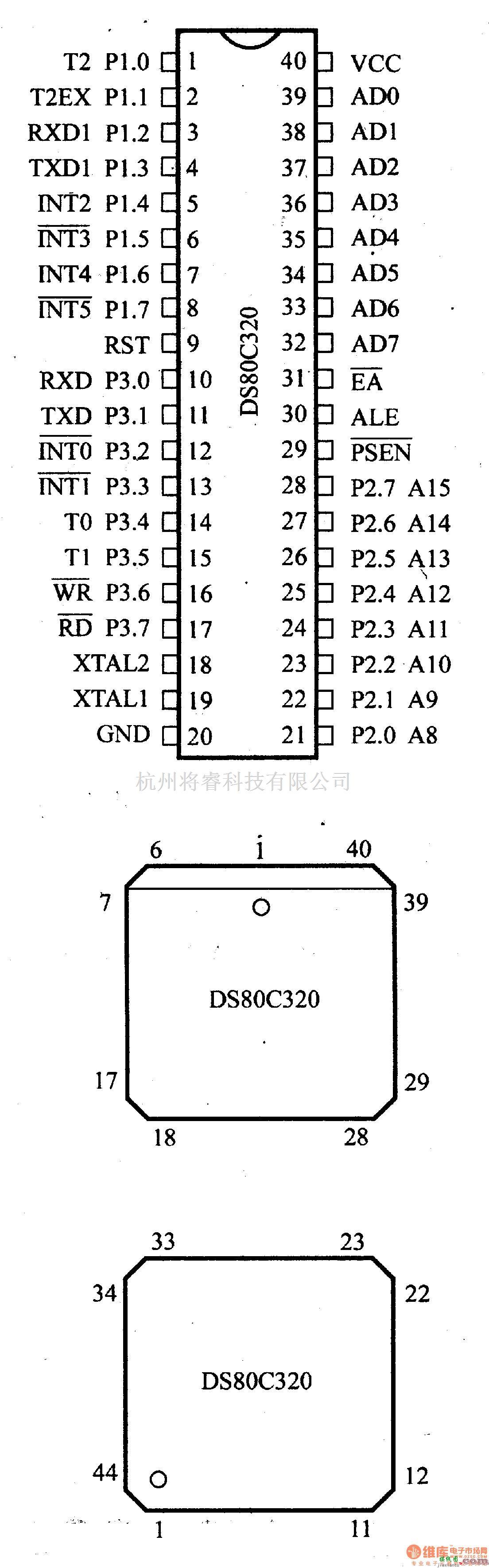 数字电路中的芯片引脚及主要特性DS80C320等微控制器  第2张