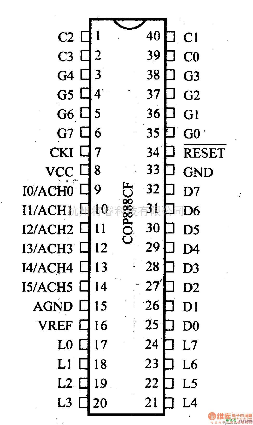 数字电路中的芯片引脚及主要特性COP888CF,8位微控制器  第2张