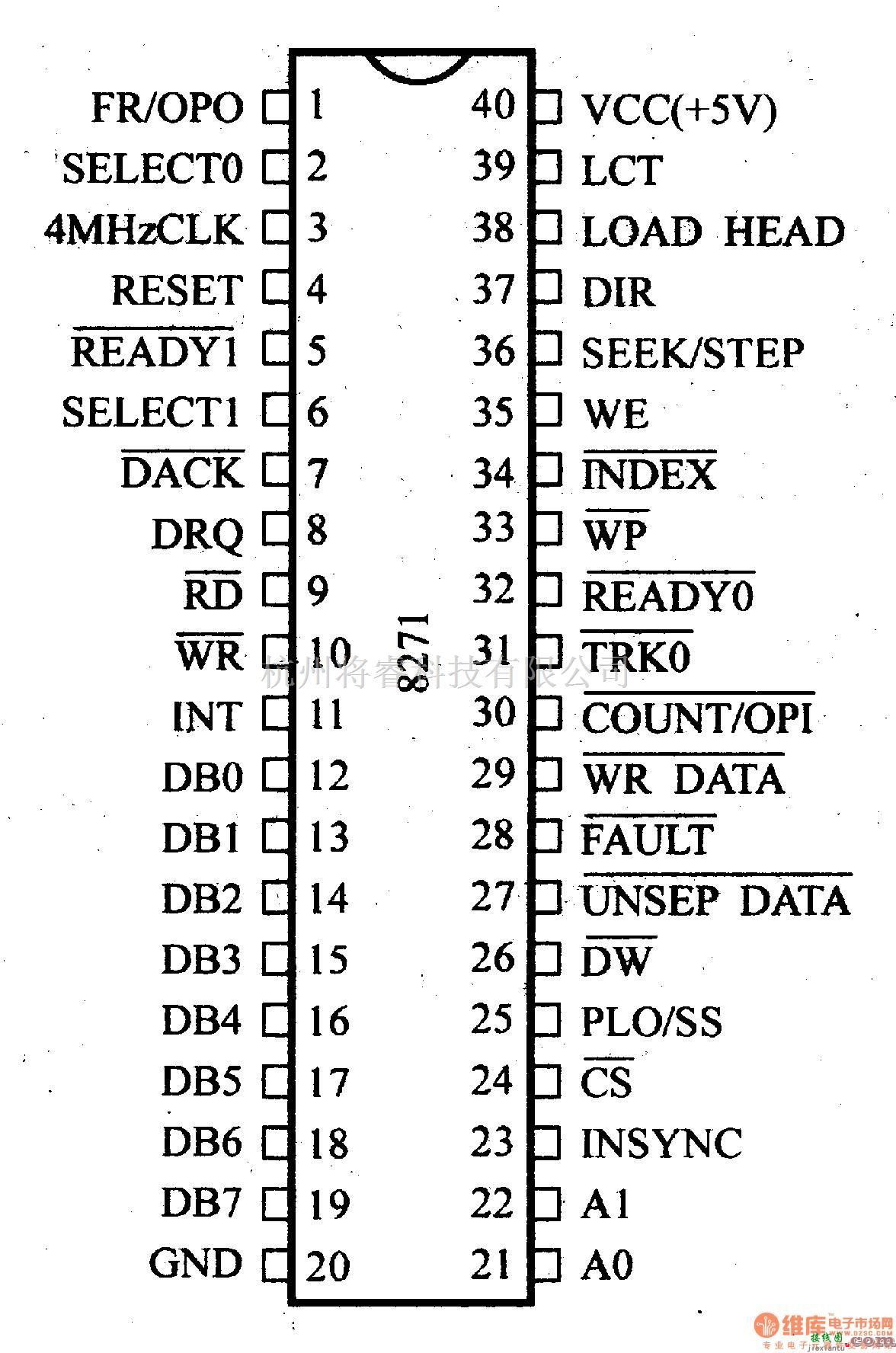 数字电路中的芯片引脚及主要特性8271可编程软盘控制器  第2张