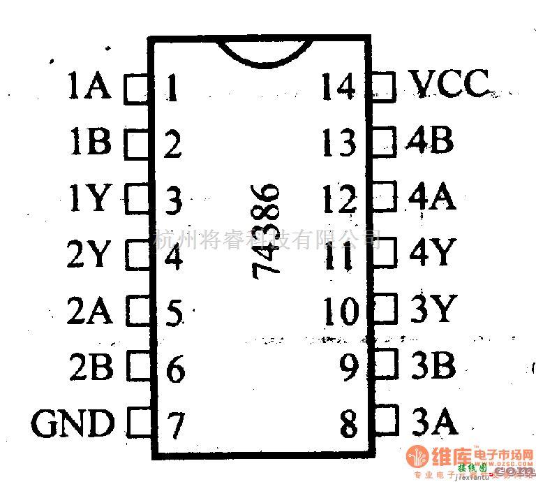 数字电路中的74系列数字电路74LS386等四2输入异或门  第1张