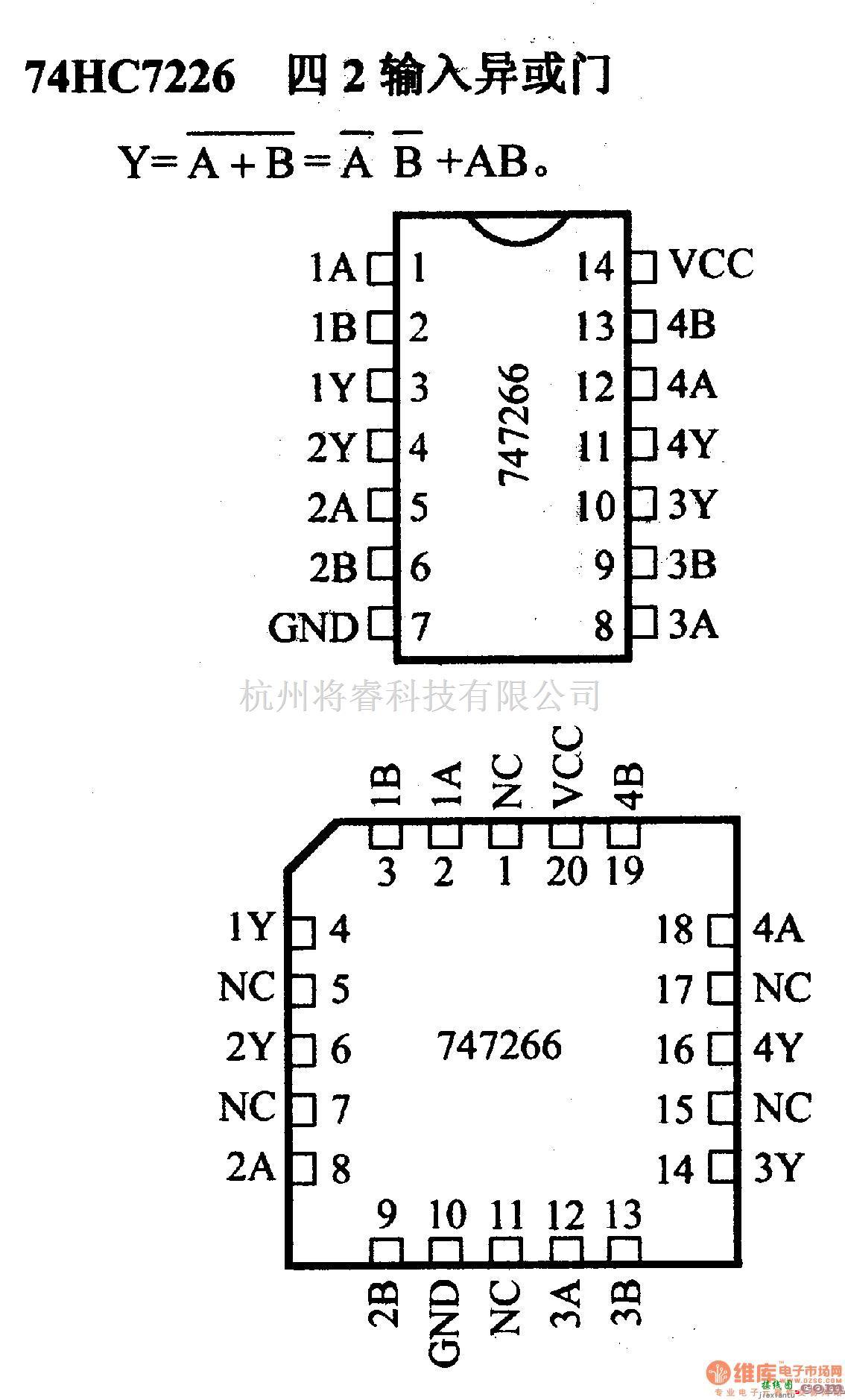 数字电路中的74系列数字电路74HC7226四2输入异或门  第1张