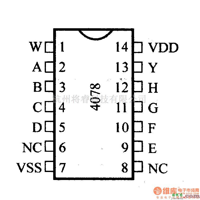 数字电路中的4000系列数字电路,4078等8位输入或非/或门  第2张