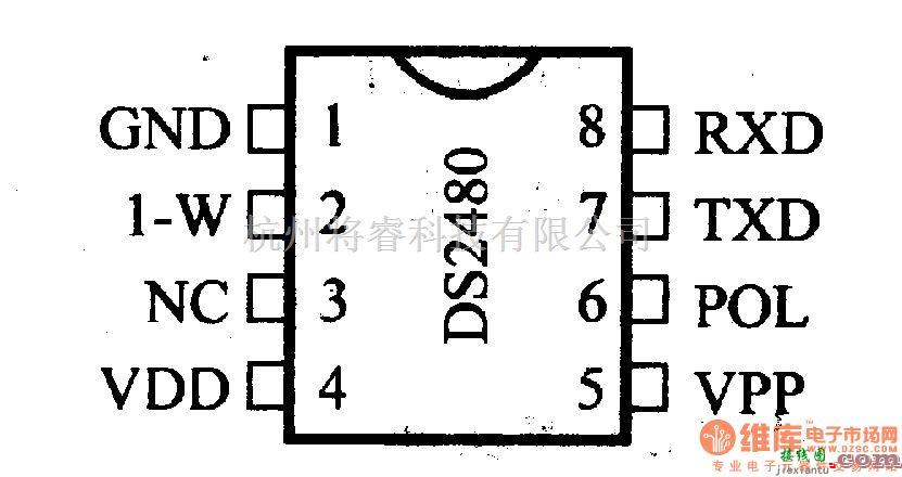 数字电路中的驱动器和通信电路引脚及主要特性DS2480 单总线串口线驱动器  第2张