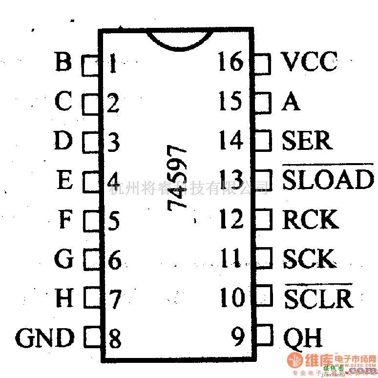 数字电路中的74系列数字电路74LS597等8位输入锁存移位寄存顺(三态,并入串出)  第1张