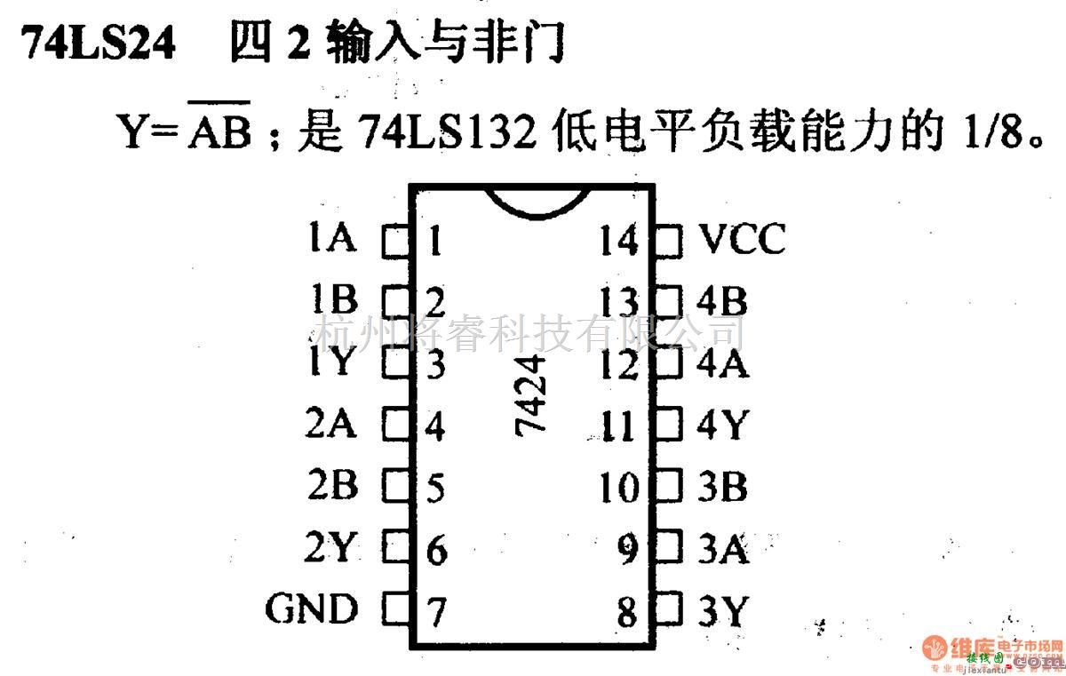 数字电路中的74系列数字电路74LS24等四2输入与非门  第1张