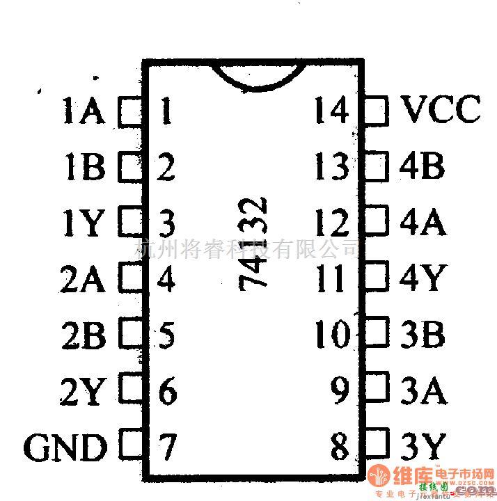 数字电路中的74系列数字电路74132,74LS132等四2输入与非施密特触发器  第1张