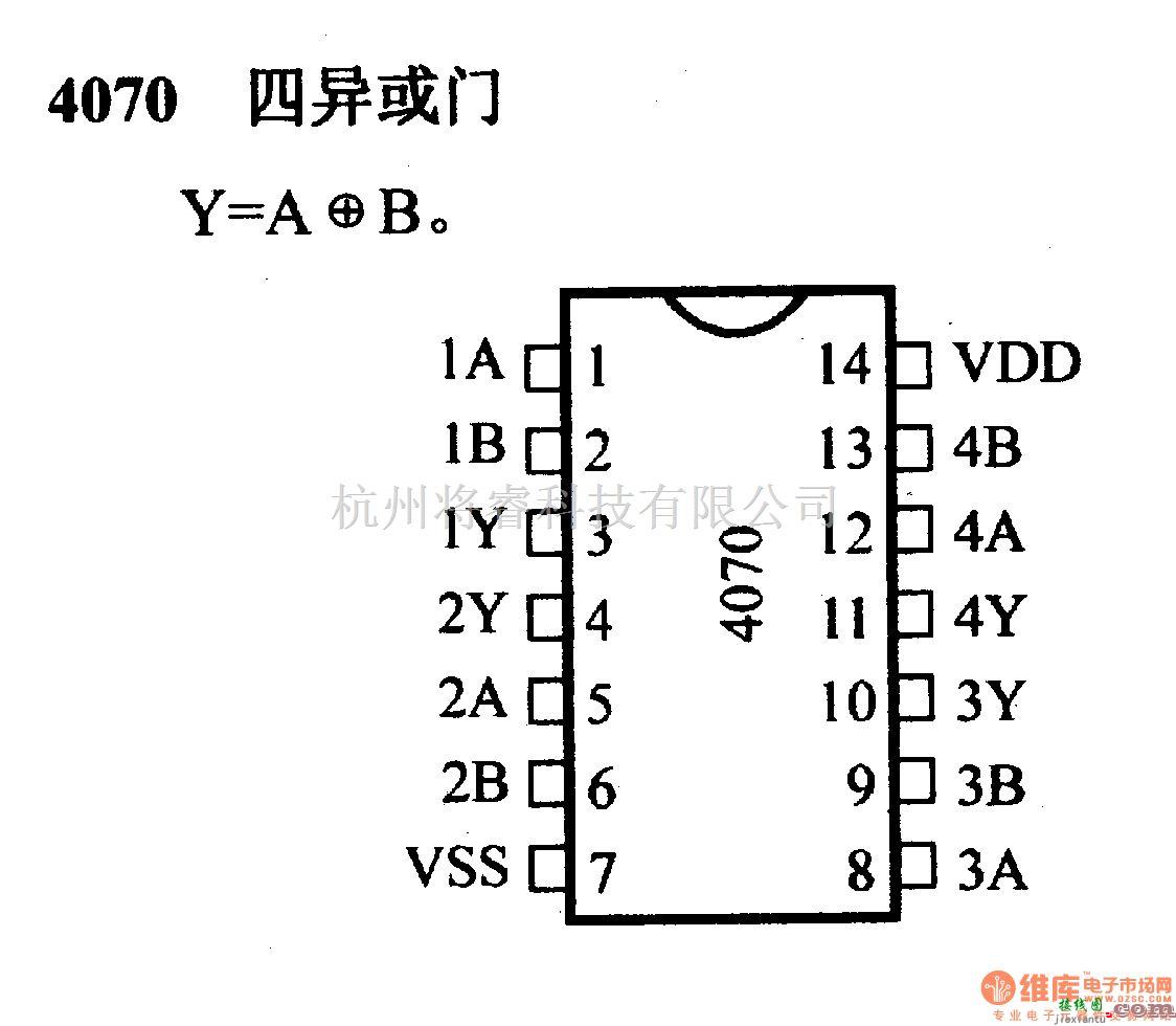 数字电路中的4000系列数字电路,4070,四异或门  第1张