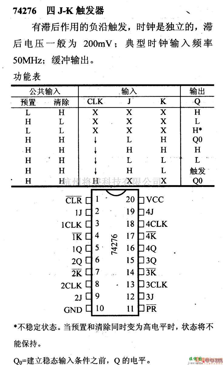 数字电路中的74系列数字电路74276四J-K触发器  第1张