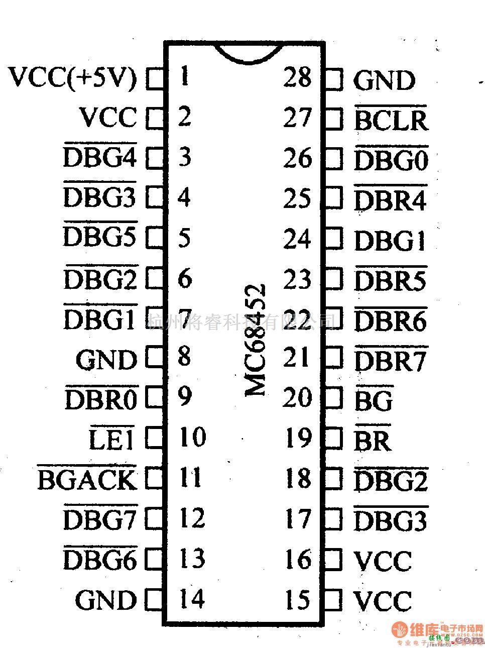 数字电路中的芯片引脚及主要特性MC68452总线判断定器  第1张