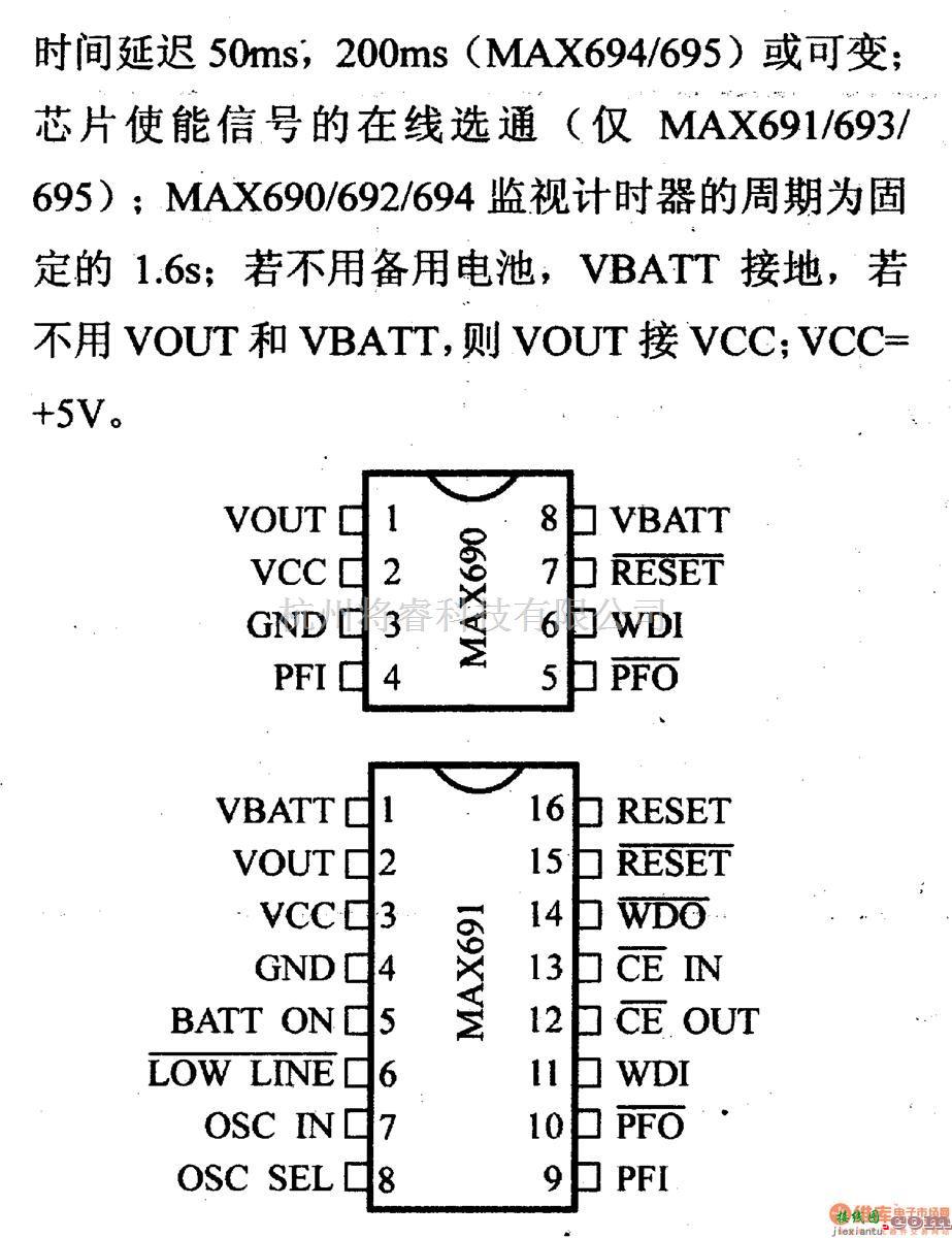 数字电路中的芯片引脚及主要特性MAX690等16位微控制器  第2张