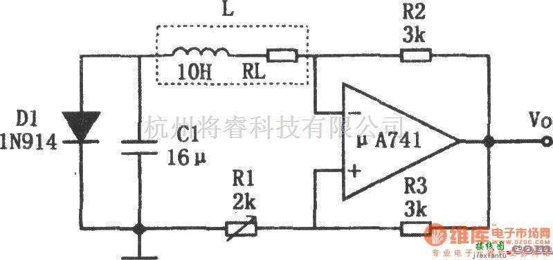 正弦信号产生中的μA741构成简单的正弦波发生器  第1张