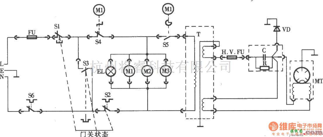 格兰仕牌WP700型微波炉电路  第1张