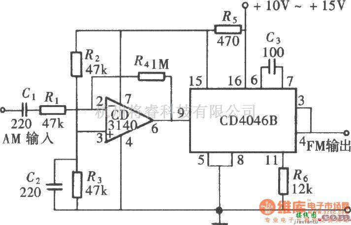 信号发生中的用CD4046组成的调频信号发生器  第1张