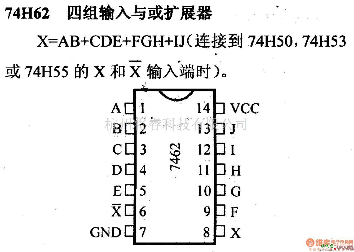 数字电路中的74系列数字电路74H62四组输入与或扩展器  第1张