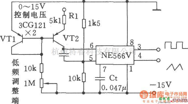 压控信号产生器中的宽范围可控的压控振荡器(NE566V)  第1张