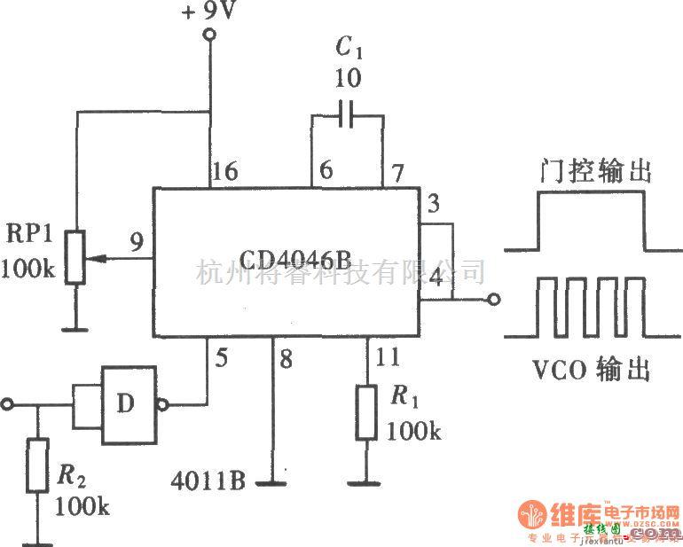 脉冲信号产生器中的用CD4046输出定量脉冲  第1张