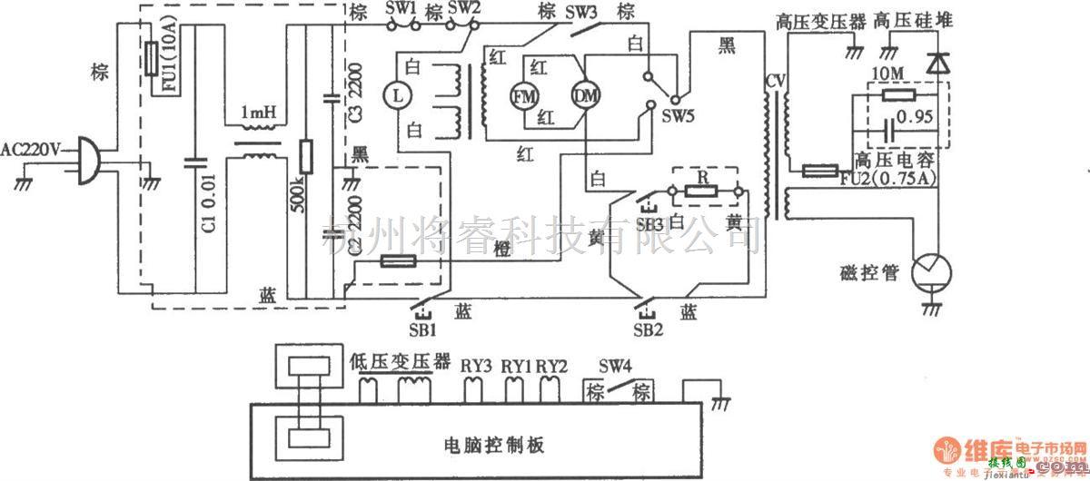 三星M9A88型微波炉电路  第1张