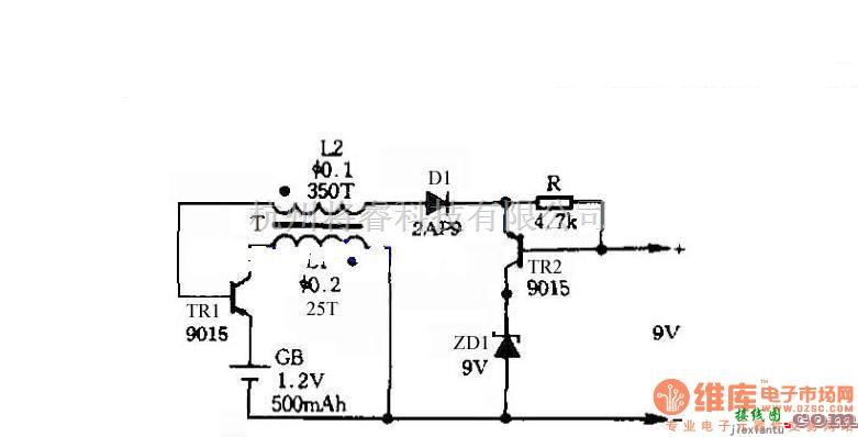 稳压电源中的自控式数字逆变电源电路图:1.2V升压到9V  第1张